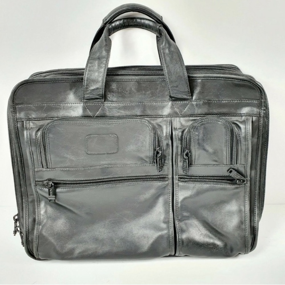 Tumi Alpha Series Black Napa Leather Briefcase